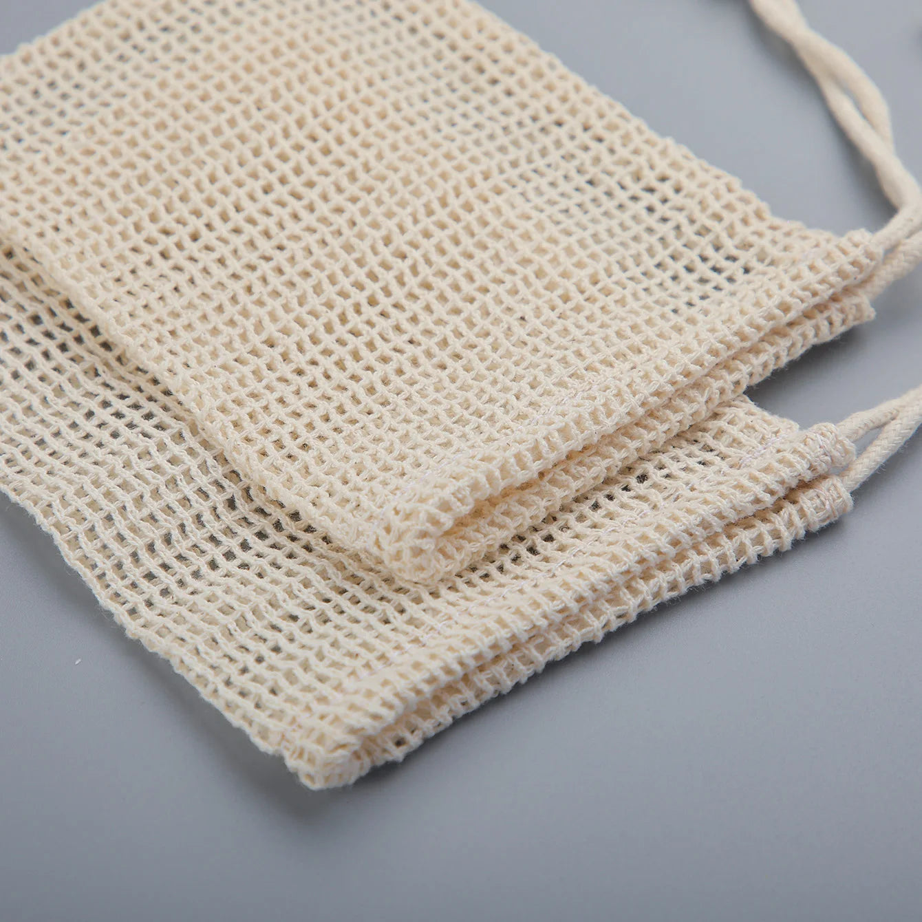 Eco-Friendly Handmade Cotton Soap Saver Bags - Set of 3 Lathering Mesh Pouches for Body Cleansing and Skincare