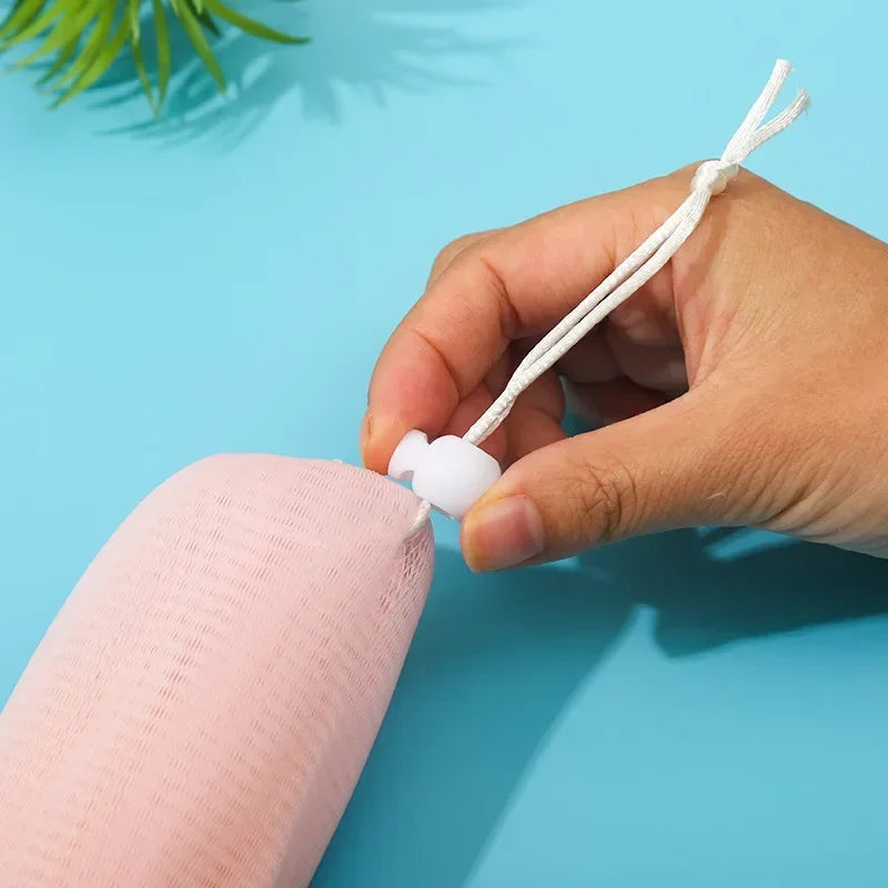 Foaming Net for Facial Cleanser and Body Wash - Shower Mesh Bag for Soap