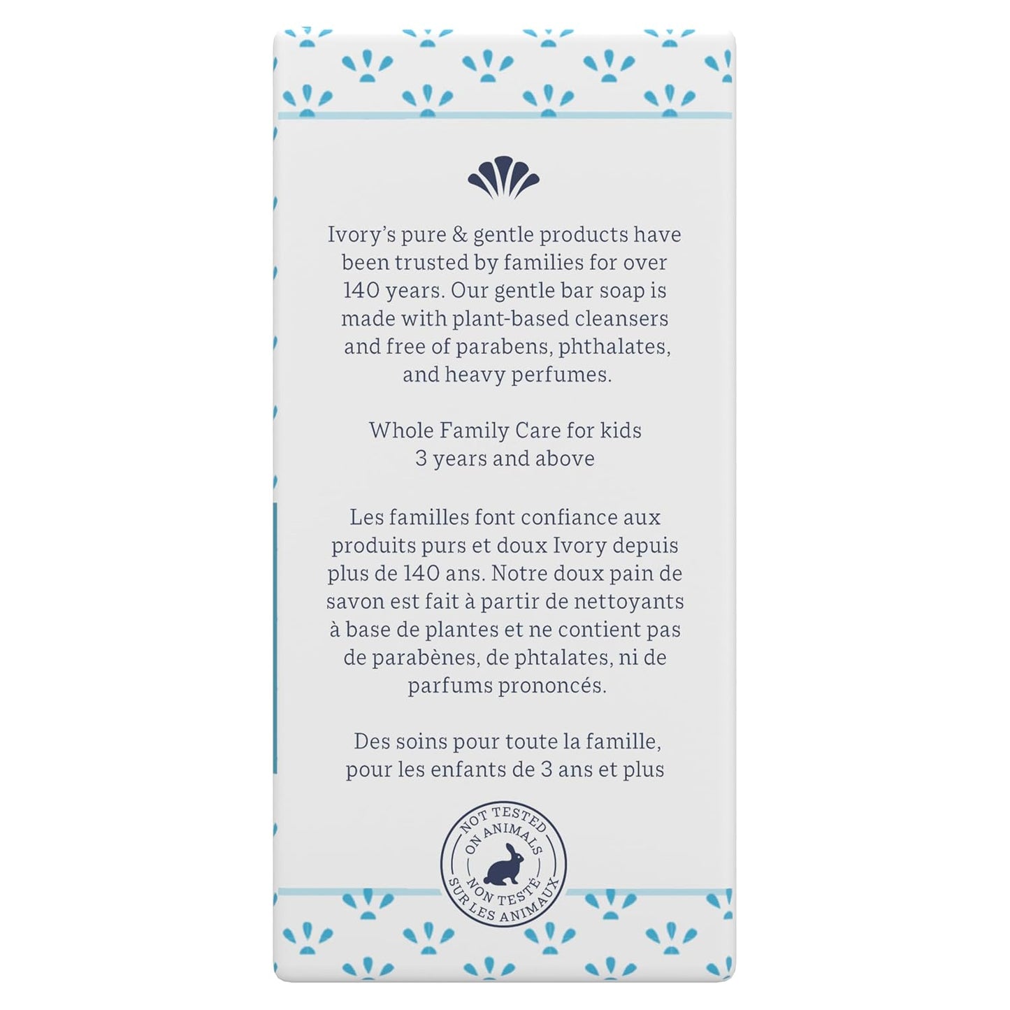 Gentle Bath Bar Soap for All Ages, 99.44% Pure Formula with Plant-Based Cleansers, Free from Heavy Perfumes, Parabens, and Phthalates, Original Scent, 4.0 Oz (4 Count)