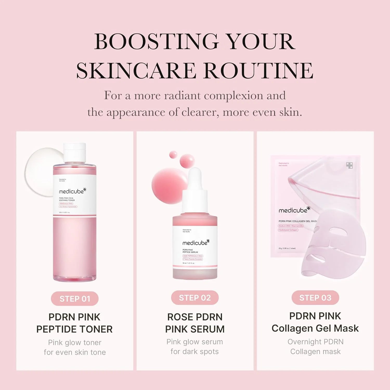 Medicube PDRN Pink Glutathione Cica Soothing Toner 250ml