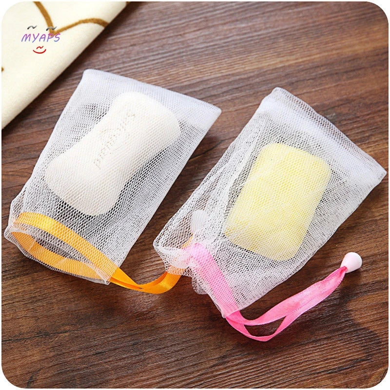10Pcs Facial Cleanser Manual Foaming Net Bag Wash Face Soap Liquid Soap Whipped Mousse Bath Shower Blister Foaming Net