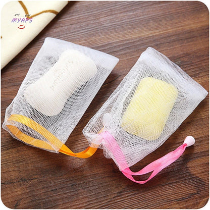 10Pcs Facial Cleanser Manual Foaming Net Bag Wash Face Soap Liquid Soap Whipped Mousse Bath Shower Blister Foaming Net