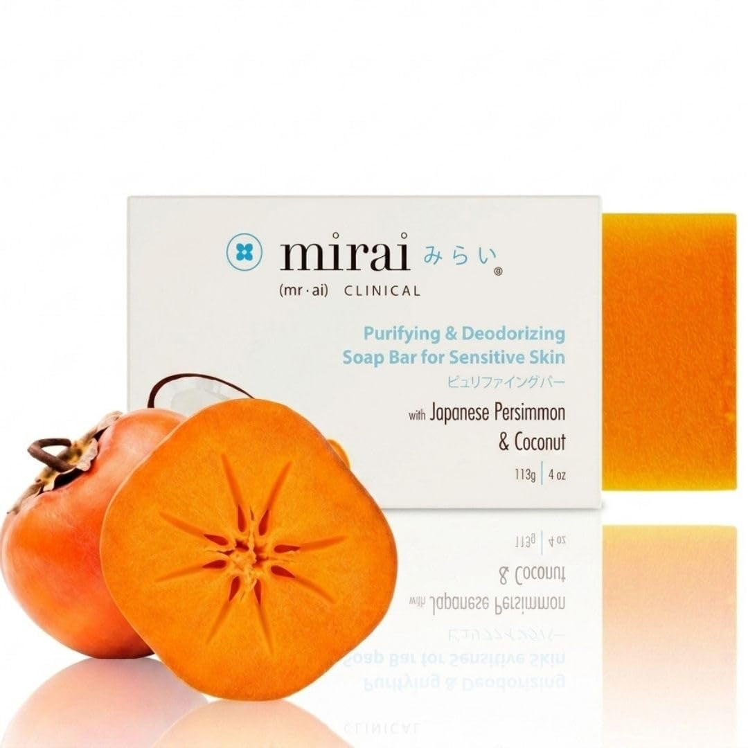 Clinical Persimmon Soap Bar for Body (100G) - Odor Control with Japanese Persimmon and Green Tea Extract - Deodorant Soap for Men and Women