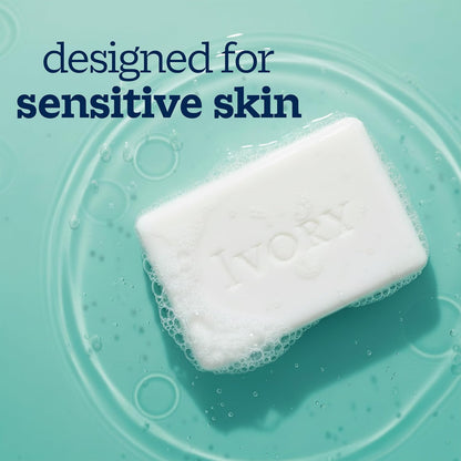 Fragrance-Free Sensitive Bar Soap for All Skin Types, 99.44% Pure Plant-Based Formula, 3.17 Oz (10 Count)