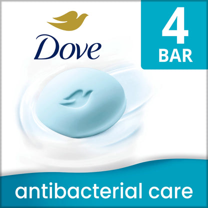 Beauty Bar Soap - Antibacterial Formula for Clean and Hydrated Skin, 99% Bacteria Removal, 3.75 Oz, Pack of 4 Bars
