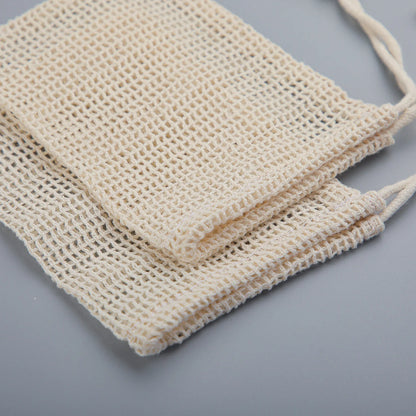Eco-Friendly Handmade Cotton Soap Saver Bags - Set of 3 Lathering Mesh Pouches for Body Cleansing and Skincare