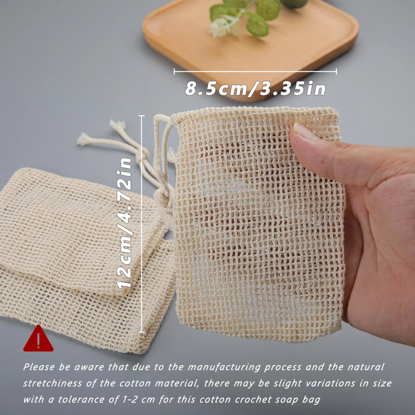 Eco-Friendly Handmade Cotton Soap Saver Bags - Set of 3 Lathering Mesh Pouches for Body Cleansing and Skincare