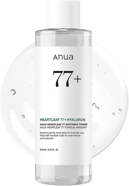 Heartleaf 77 Soothing Toner - Hydrating and Calming Facial Toner for Sensitive Skin with Hyaluronic Acid, 8.45 Fl. Oz, Korean Skincare Solution for Redness Relief and Glass Skin
